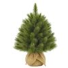Outlet Sapin de Noël artificiel coloris vert avec toile de jute Forest Frosted
