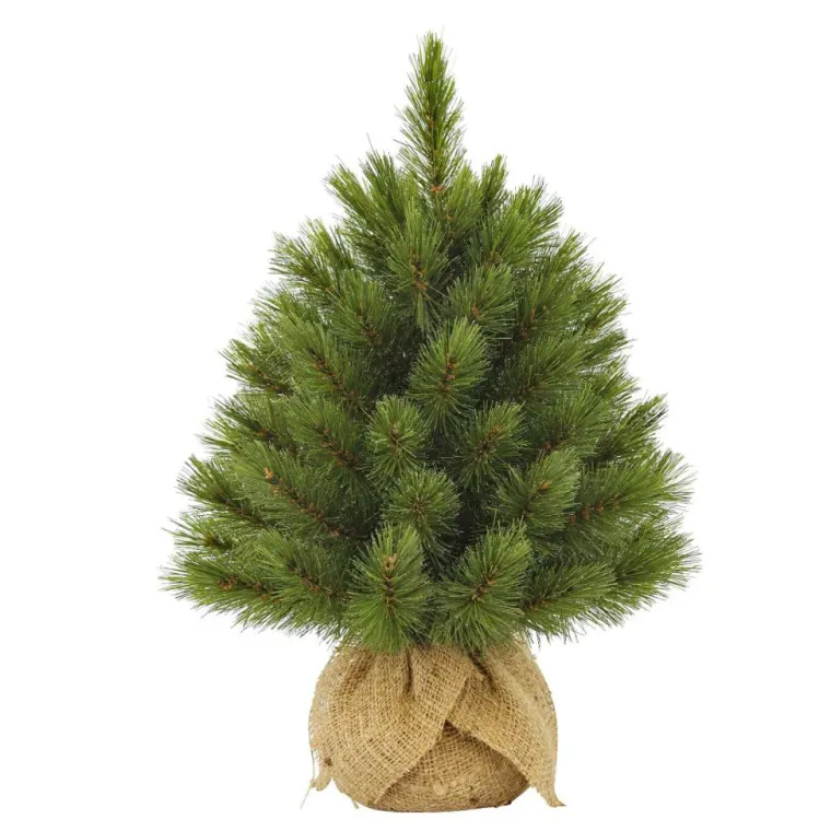 Outlet Sapin de Noël artificiel coloris vert avec toile de jute Forest Frosted