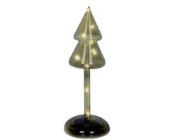 Discount KAEMINGK Sapin en verre vert avec micro LED blanc chaud fixe pour intérieur - Ø 9 x H 24 cm