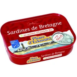 PHARE D'ECKMÜHL Sardines eckmuhl au piment d’Espelette bio en boite de 135 g