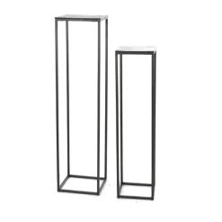 Online CADES DESIGN Sellette en aluminium noir irisé T1 - 25 x 25 x 100 cm