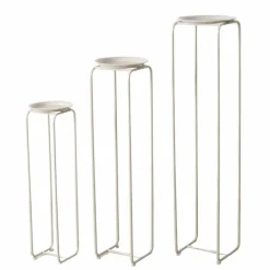 Online BOLTZE Sellette rotative en fer beige Hanka M - Ø 25 x H 96 cm