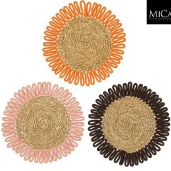 Outlet EDELMAN Set de table en zostère naturelle avec bord couleur Fernandez - 38 cm