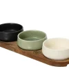 Outlet KAEMINGK Set rond tapas 3 pièces coloris multicolore en bois d'acacia - 30 x 20 x 2,8 cm