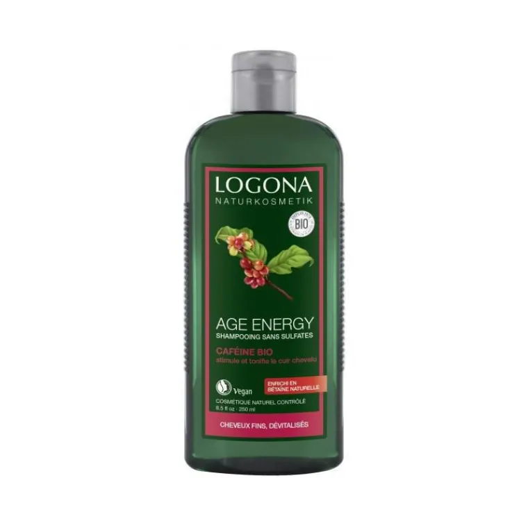 Hot LOGONA Shampoing energy caféine bio en flacon de 250 ml