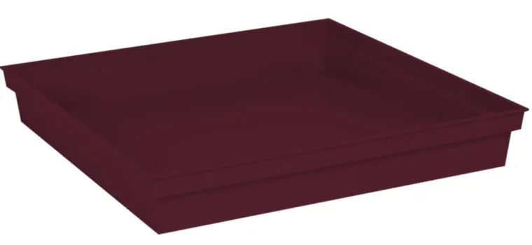 New EDA Soucoupe carrée en plastique rouge Bourgogne Toscane - 40 x 40 cm