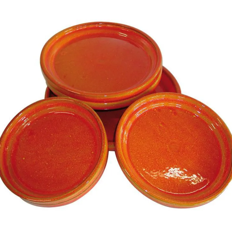 LES POTERIES D'ALBI Soucoupe coloris bleu en terre émaillée - Ø 18 cm