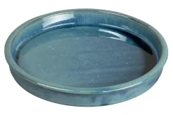 Outlet PASSION FOR POTTERY Soucoupe en grès émaillé bleu turquoise Shanghaï - Ø 30 cm