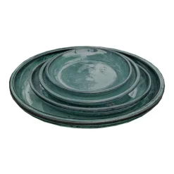 Sale DECOLINES Soucoupe en grès émaillé vert Amande Littoral - Ø 22 cm