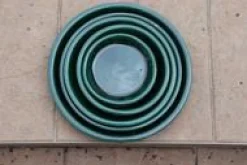 Hot LES POTERIES D'ALBI Soucoupe en terre émaillée vert Jade Les Poteries d’Albi - Ø 18 cm