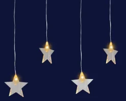 Clearance BLACHÈRE ILLUMINATION Stalactite lumineuse avec 10 étoiles à LED ambre sur câble argent connectable - 1,5 x 0,5 m