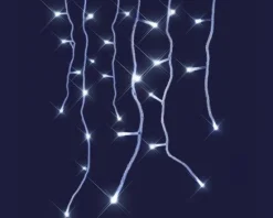 Discount BLACHÈRE ILLUMINATION Stalactite lumineuse connectable x3 à 160 LED flash blanc froid sur câble blanc - L 8 m x H 0,54 m