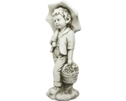 Sale KAEMINGK Statue garçon avec parapluie en polymagnesium blanc cassé - 67,5 cm