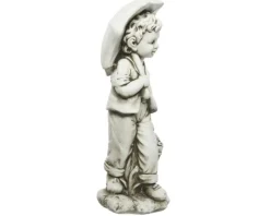 Sale KAEMINGK Statue garçon avec parapluie en polymagnesium blanc cassé - 67,5 cm