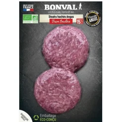 Online BONVAL Steak haché Angus - 2 x 125 g