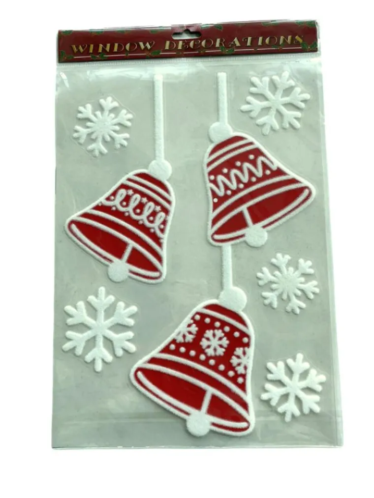 Best Sticker grand père Noël floqué rouge et blanc - 28,5 x 40 cm