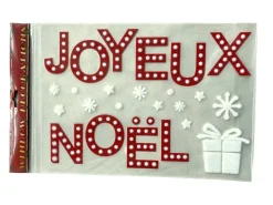 Online Sticker pères Noël floqués x4 rouge et blanc - 28,5 x 40 cm