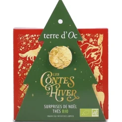 TERRE D'OC Surprises de Noël thés bio les contes d'hiver - x 6 sachets coffret format sapin