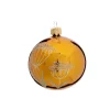 Outlet Suspension boule décorative nature coloris orange en verre - Ø 7 cm