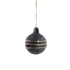 New CAFFCO Suspension boule ronde coloris noir en papier mâché - Ø 8 cm