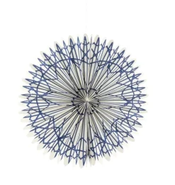 Discount Suspension rosette coloris bleu en papier - Ø 30 cm