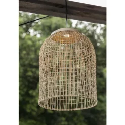 New LUMISKY Suspension solaire bohème en rotin synthétique Ko Samuy - Ø 34 x H 46 cm