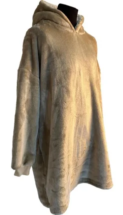 Clearance WINKLER Sweatplaid grège en polyester avec poche Tender - 76 x 89 cm