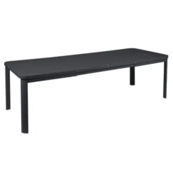 Discount FERMOB Table 2 allonges en aluminium coloris carbone Oléron - 155/255 x 100 x 74 cm