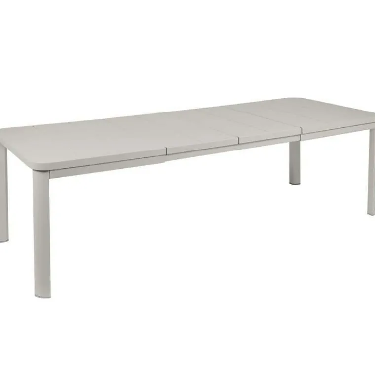 New FERMOB Table avec rallonges coloris gris en acier Oléron - 82 x 82 x 74 cm