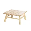 Outlet Table basse carrée coloris beige en teck - 80 x 80 x 40,5 cm