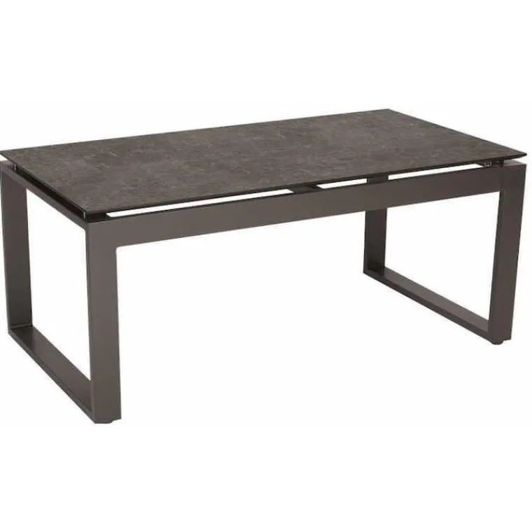 STERN Table basse coloris anthracite et gris métallique en aluminium - 110,5 x 60 x 45 cm