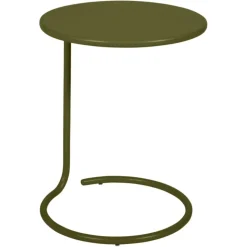 FERMOB Table basse déportée Coolside coloris vert en acier - Ø 42 x 53 cm