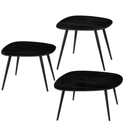 EDELMAN Table basse en bois recyclé noir Jailey T2 - 54 x 44 x 44 cm