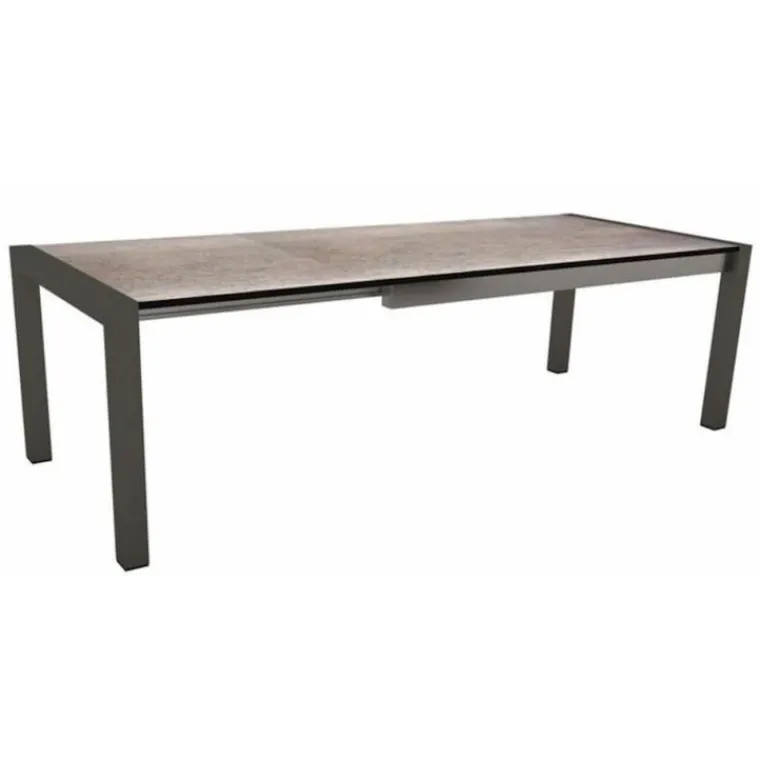 STERN Table coloris anthracite/smoky en aluminium - 174/214/254 x 90 x 75 cm