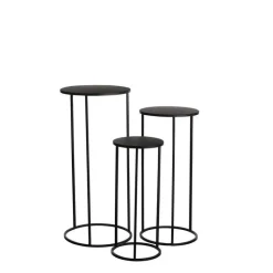 Clearance Table de service Quinty en métal noir T1 Edelman Hollande - Ø 22 x 50 cm