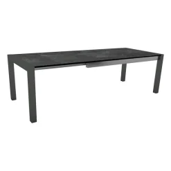 Hot STERN Table extérieure coloris noir en aluminium - 174 x 214 x 254 x 90 cm