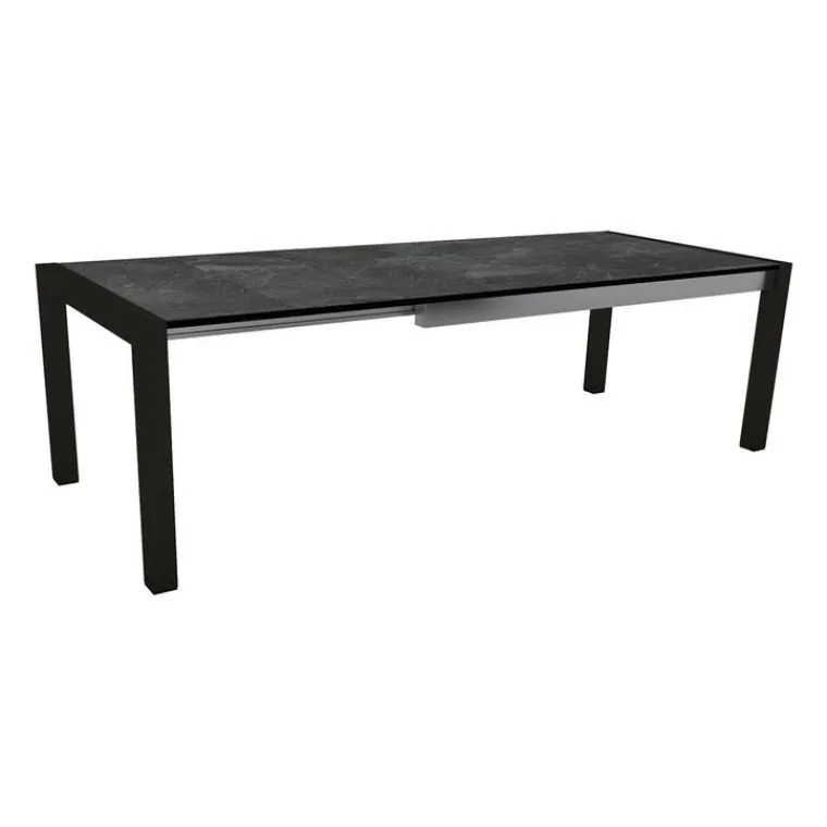 Hot STERN Table extérieure coloris noir en aluminium - 174 x 214 x 254 x 90 cm