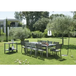 Online FERMOB Table Oléron gris orage et ses 2 allonges