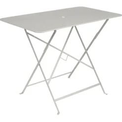 Outlet FERMOB Table pliante en acier coloris gris argile Bistro - 97 x 57 x 74 cm