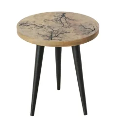 Best BOLTZE Table ronde à 3 pieds en bois de manguier Percha - Ø 30 x H 35 cm
