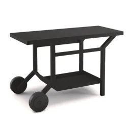 Discount FORGE ADOUR Table roulante pour plancha en acier noir - 119,1 x 64,8 x 76 cm