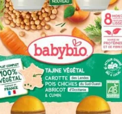 Clearance BABY BIO Tajine végétal carotte pois chiche et abricots d'Occitanie - 2 x 200 g