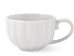 Tasse à thé en grès blanc Lotus - 22 cl