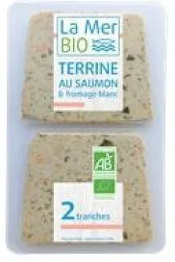 Hot LA MER BIO Terrine de saumon & fromage blanc bio 2 tranches - 120 g