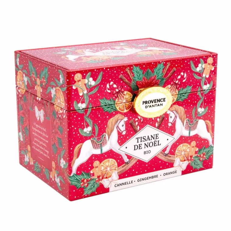 PROVENCE D'ANTAN Tisane de Noël orange cannelle bio - 36 g dans une boîte en métal