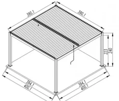 Sale OCEO Tonnelle bioclimatique ERIS aluminium gris/blanc - 4x4m
