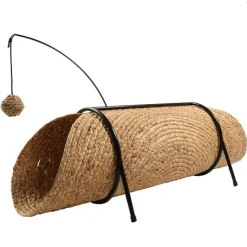 Hot D&D HOME Tunnel de jeu pour chat coloris beige Reina - 80 x 36 x 25 cm