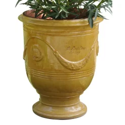 Best POTERIE DE LA MADELEINE Vase Anduze tradition jaune en terre cuite émaillée H 80 x Ø 66 cm