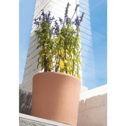 Outlet DEROMA Vase cilindrico clair en terre cuite D16 x H13,7