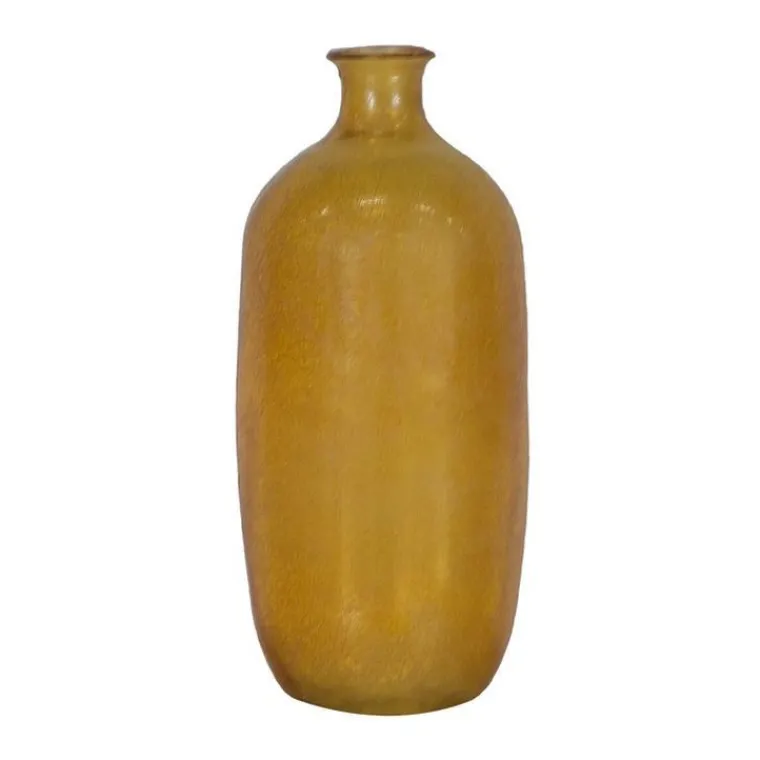 Sale Vase coloris jaune en verre recyclé